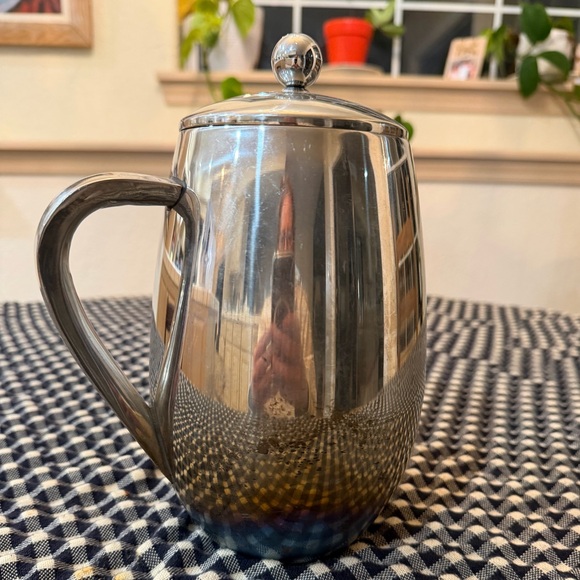 VTG Silver Plated Coffee Press stainless steel Double Wall